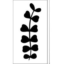 Piktura Kır Çiçeği, Floral, Botanik, Yaprak Minimalist Stencil Serisi No.2