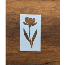 Piktura Kır Çiçeği, Floral, Botanik, Yaprak Minimalist Stencil Serisi No.8