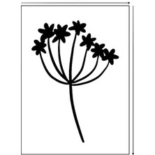 Piktura Kır Çiçeği, Floral, Botanik, Yaprak Minimalist Stencil Serisi No.11