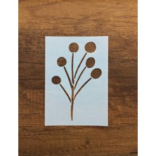 Piktura Kır Çiçeği, Floral, Botanik, Yaprak Minimalist Stencil Serisi No.10