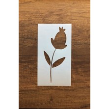 Piktura Kır Çiçeği, Floral, Botanik, Yaprak Minimalist Stencil Serisi No.7