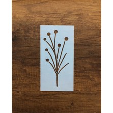 Piktura Kır Çiçeği, Floral, Botanik, Yaprak Minimalist Stencil Serisi No.3