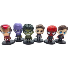 Marvel Avengers - Yenilmezler 6'lı Figür Seti - Iron Man - Hulk - Spiderman - Dr. Strange - Captain America - Thanos