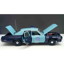 AutoWorld Dianomi Autoworld 1:18 Ölçek 1974 Dodge Monaco Police ( Diecast Metal Model)