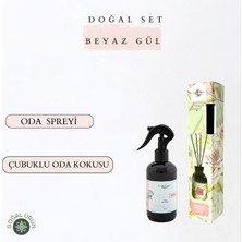 La Melisse Fragrances Doğal Beyaz Gül Sprey Oda ve Çamaşır, Kumaş Kokusu 250 ml ve Çubuklu Bambu Oda Kokusu 50 ml