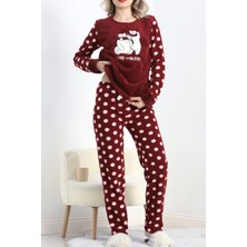 Kazax Polar Pijama Takımı Bordo1 - 19215.1048.