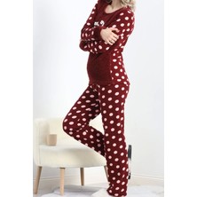 Kazax Polar Pijama Takımı Bordo1 - 19215.1048.