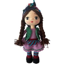 Mor Laz Kızı Bebek Amigurumi Organik Oyuncak
