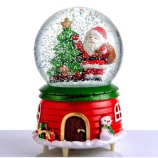 Yılbaşı Yeniyıl Hediyelik Büyük Boy Püskürtmeli Kar Küresi Noel Baba Yılbaşı Hediyesi Üflemeli Kar Küresi