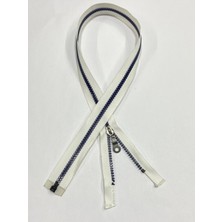 Mont Kaban Fermuarı / 70 cm / Beyaz Lacivert Dişli