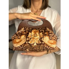 Jophiel Ramaela - William Morris Design, Ahşap Burslu Çanta, Clutch, El Çantası, Kol Çantası, Omuz Çantası, Çanta