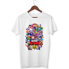 Brawl Stars Draco Edgar Spike Bull Leon Piper Colt Çocuk Yetişkin Beyaz Tişört Unisex T-Shirt