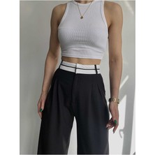 NO979 Belt Kemer Detay Pantolon