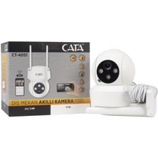 Cata CT-4051 Gece Görüşlü Akıllı Dış Mekan 360° Dönebilen Güvenlik Ip Kamera Full Hd 1080P Tuya Smart Life+ Destekli