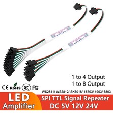 Hazar LED 4'lü Pixel Çoklayıcı Amplifier WS2811-WS2812B Piksel Şerit Bağlantı Adaptör Çoğaltıcı Dağıtıcı Birleştirici Kablo 5-24V