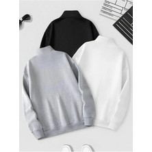 Yeni Sezon Yarım Fermuarlı Içi Şardonlu Unisex Sweatshirt