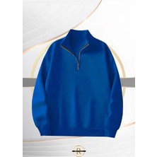 Yeni Sezon Yarım Fermuarlı Içi Şardonlu Unisex Sweatshirt