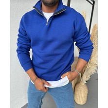 Yeni Sezon Yarım Fermuarlı Içi Şardonlu Unisex Sweatshirt