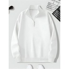 Yeni Sezon Yarım Fermuarlı Içi Şardonlu Unisex Sweatshirt