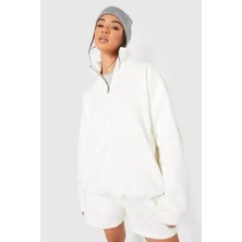 Yeni Sezon Yarım Fermuarlı Içi Şardonlu Unisex Sweatshirt