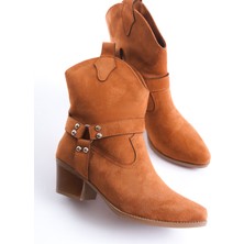 FGZY Shoes Vicky Kadın Sivri Burunlu Süet Western Bot&bootie