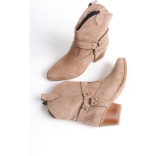 FGZY Shoes Vicky Kadın Sivri Burunlu Süet Western Bot&bootie