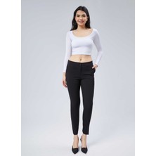 Selen Normal Bel Standart Siyah Kadın Pantolon 24KSL5321