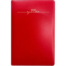 Tekno Trust 16X24 cm Kenarları Yaldızlı 2025 Günlük Ajanda Kırmızı