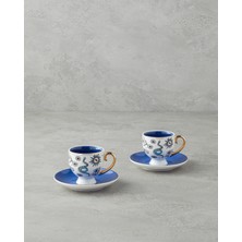 English Home Talisman Snake New Bone China 4 Parça 2 Kişilik Kahve Fincan Takımı 100 ml Beyaz