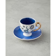 English Home Talisman Snake New Bone China 4 Parça 2 Kişilik Kahve Fincan Takımı 100 ml Beyaz