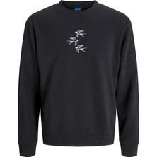Jack&jones 12280675 Jorswallows Sweat Crew Erkek Sweatshirt Siyah