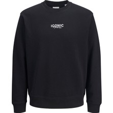 Jack&jones 12278583 Jjecharge Graphıc Sweat O-N Erkek Sweatshirt Siyah