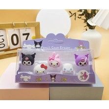 Kuromi ,hello Kitty Figürlü 5 Li Silgi Seti