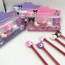 Kuromi ,hello Kitty Figürlü 5 Li Silgi Seti