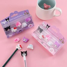 Kuromi ,hello Kitty Figürlü 5 Li Silgi Seti