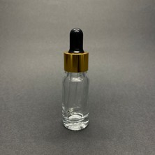 Ziylan Ambalaj 10 ml Şeffaf, Cam Şişe, 12 Adet, Cam Damlalıklı, Ecza Şişesi, Propolis Şişesi, Gold Kapak Siyah Emzik Emzik
