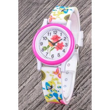 Saattino Kız Çocuk Hediye Silikon Kordonlu Pembe Fuşya Renk Analog Kol Saati ST-304346