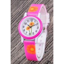 Saattino Çocuk Kol Saatleri Fuşya Renk Silikon Kordon Bileklik Analog Kız Çocuk Saati ST-304351