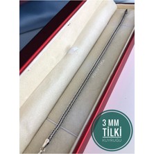 Vogutima 3mm Tilki Kuyruğu Model Gümüş Bileklik • Işıklı Kutuda Sevgiliye • Eşe • Babaya Hediye Künye