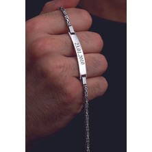 Vogutima 2.8 mm Isim Yazılabilir Kral Zincir Gümüş Bileklik - Işıklı Kutuda