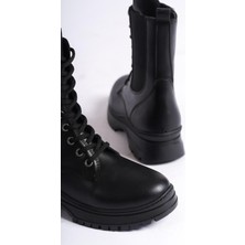 Kadın Emil Shoes Siyah Postal Fermuarlı Bağcıklı Bot