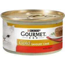 Gourmet Gold Savoury Cake Sığır Etli Yetişkin Kedi Konservesi 85 gr