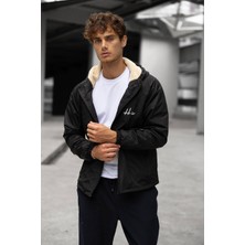 Eg38 He Tam Fermuar Kürklü  Mont 01 Siyah