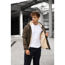 Eg38 He Tam Fermuar Kürklü  Mont 01 Haki