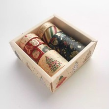 Xmas Washi Tape / Yılbaşı Desenli Kağıt Bant 8 Adet Özel Kutusunda