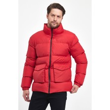 Eg38 Marco Cepli Kapaklı Şişme Mont Kırmızı