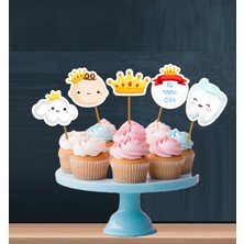 Hiras Dizayn 32PARÇA Ilk Dişim Çıktı Erkek Diş Buğdayı Seti Banner Pasta Kürdanı Cupcake Süsü Seti