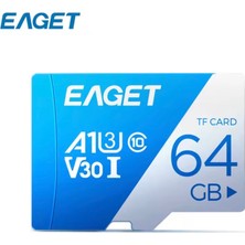 Eaget 64Gb.Micro Sd Hafıza Kartı Clas 10 UHD 4K Uv3 V30 A1 Ultra Performans Hafıza Kartı Orjinal