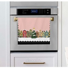 Pembe Gökyüzü Yılbaşı Konsept Tasarımlı Lazer Kesim Fırın Örtüsü