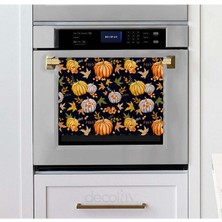 Lacivert Zemin Kabak Desenli Sonbahar Temalı Lazer Kesim Fırın Örtüsü